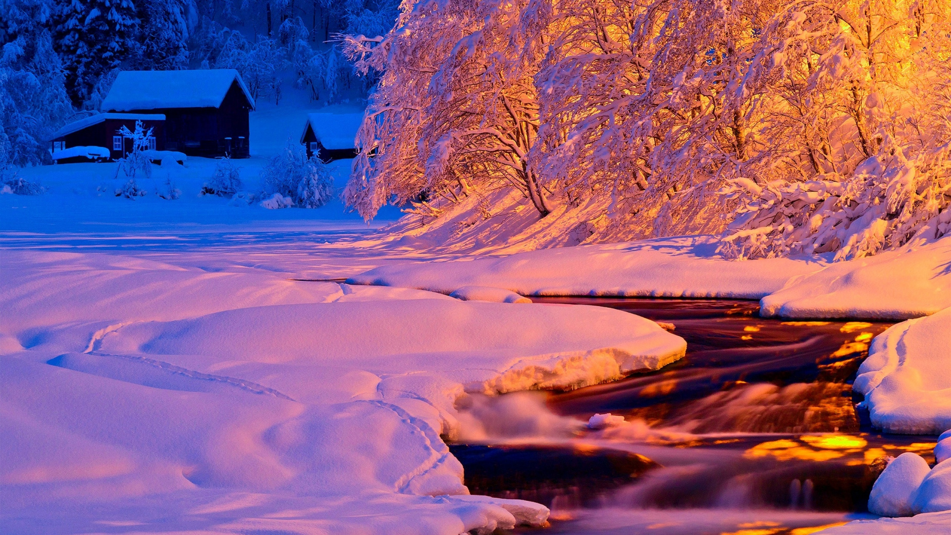 Brown House on Snow Covered Ground Near Snow Covered Mountain During Daytime. Wallpaper in 1920x1080 Resolution