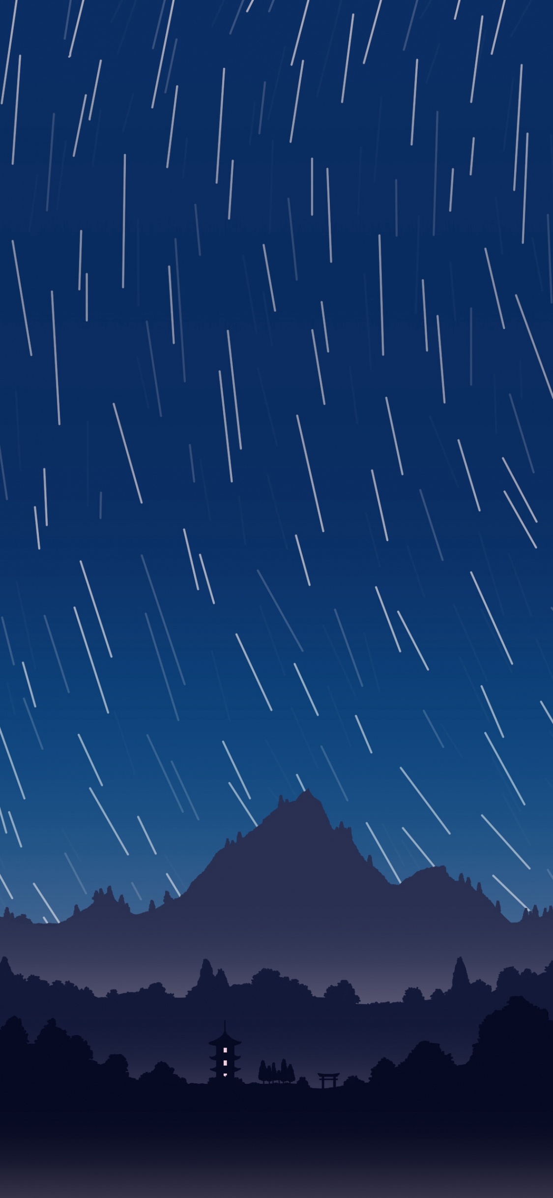 Silhouette of Mountain Under Blue Sky During Daytime. Wallpaper in 1125x2436 Resolution