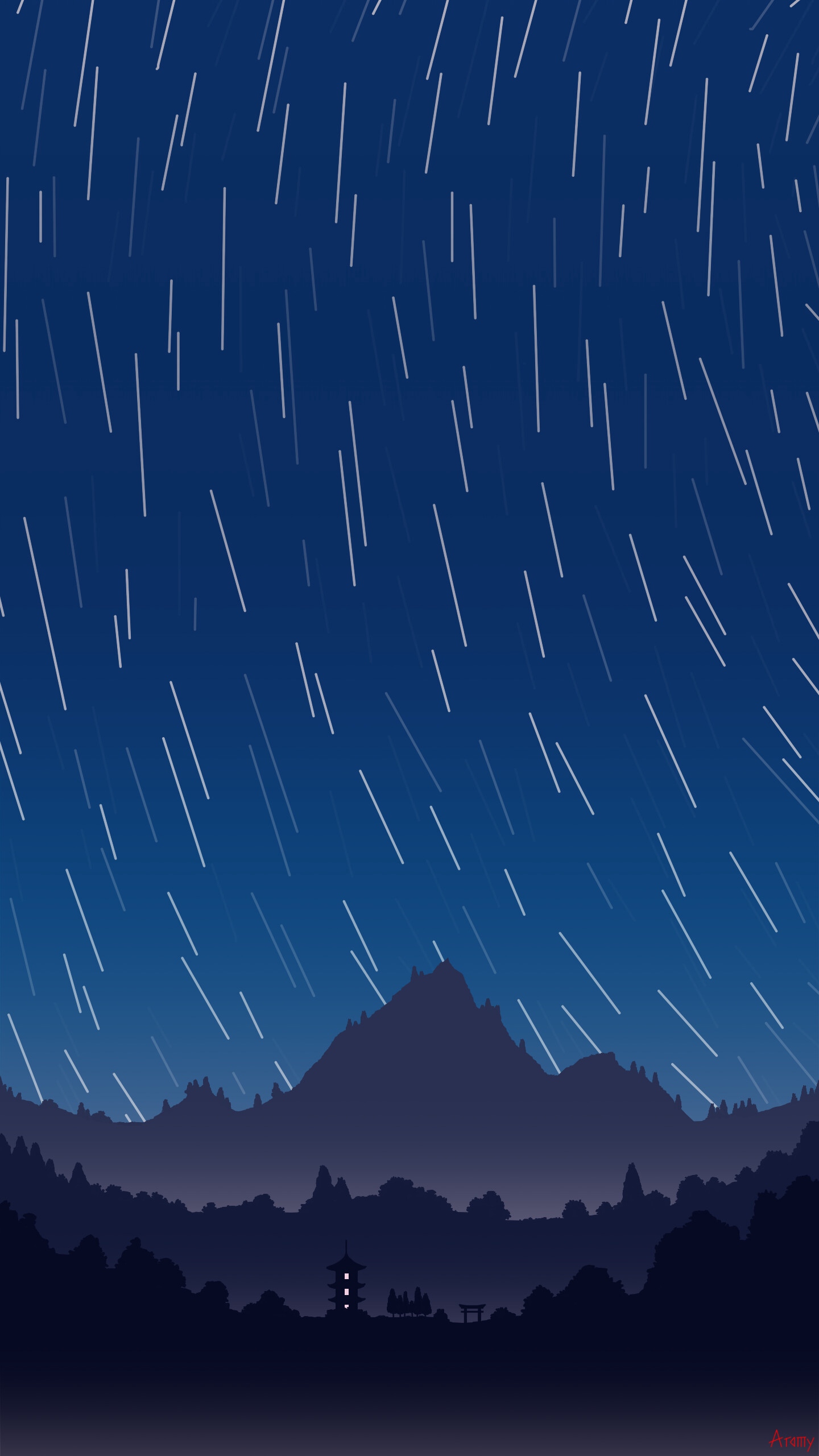 Silhouette of Mountain Under Blue Sky During Daytime. Wallpaper in 1440x2560 Resolution