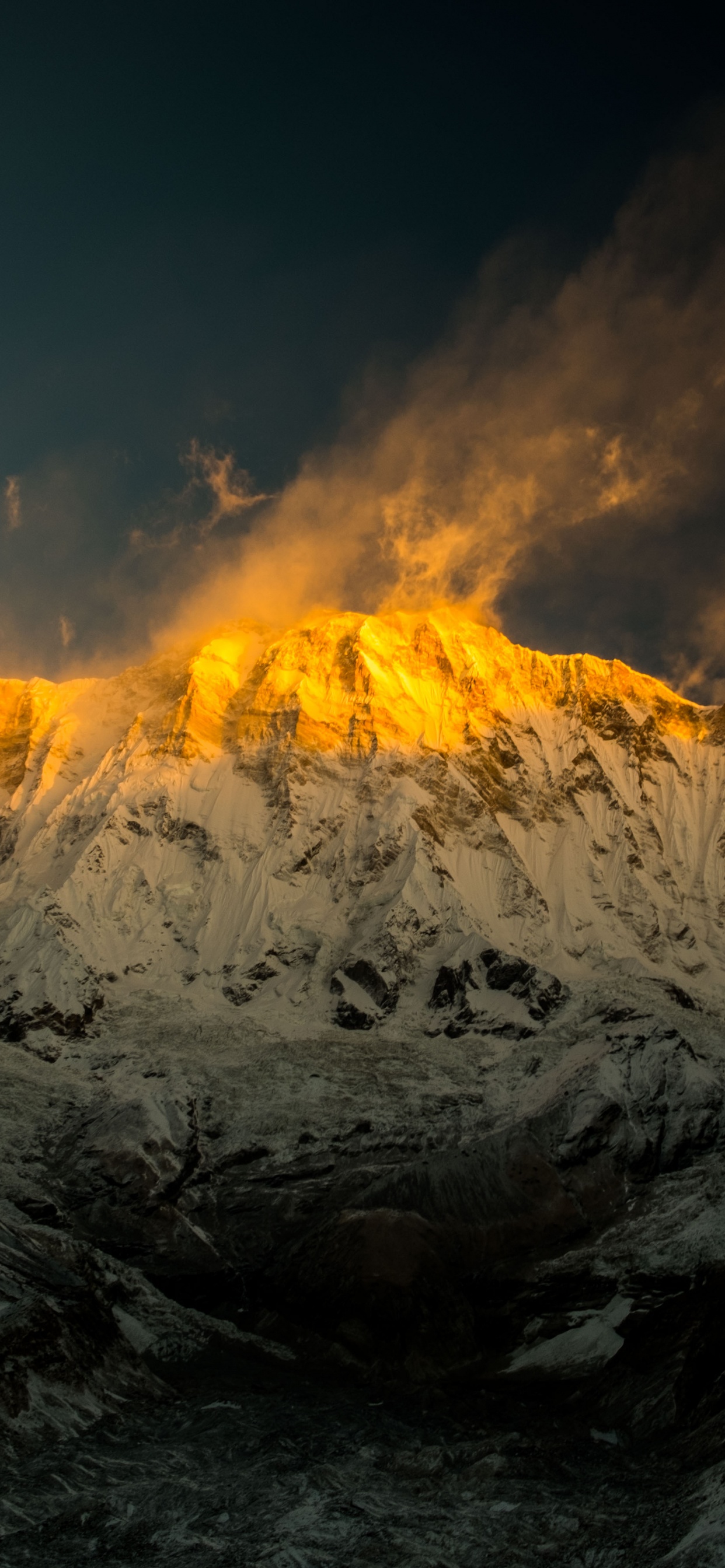 Annapurna, Montaña, Naturaleza, Las Formaciones Montañosas, Ambiente. Wallpaper in 1242x2688 Resolution