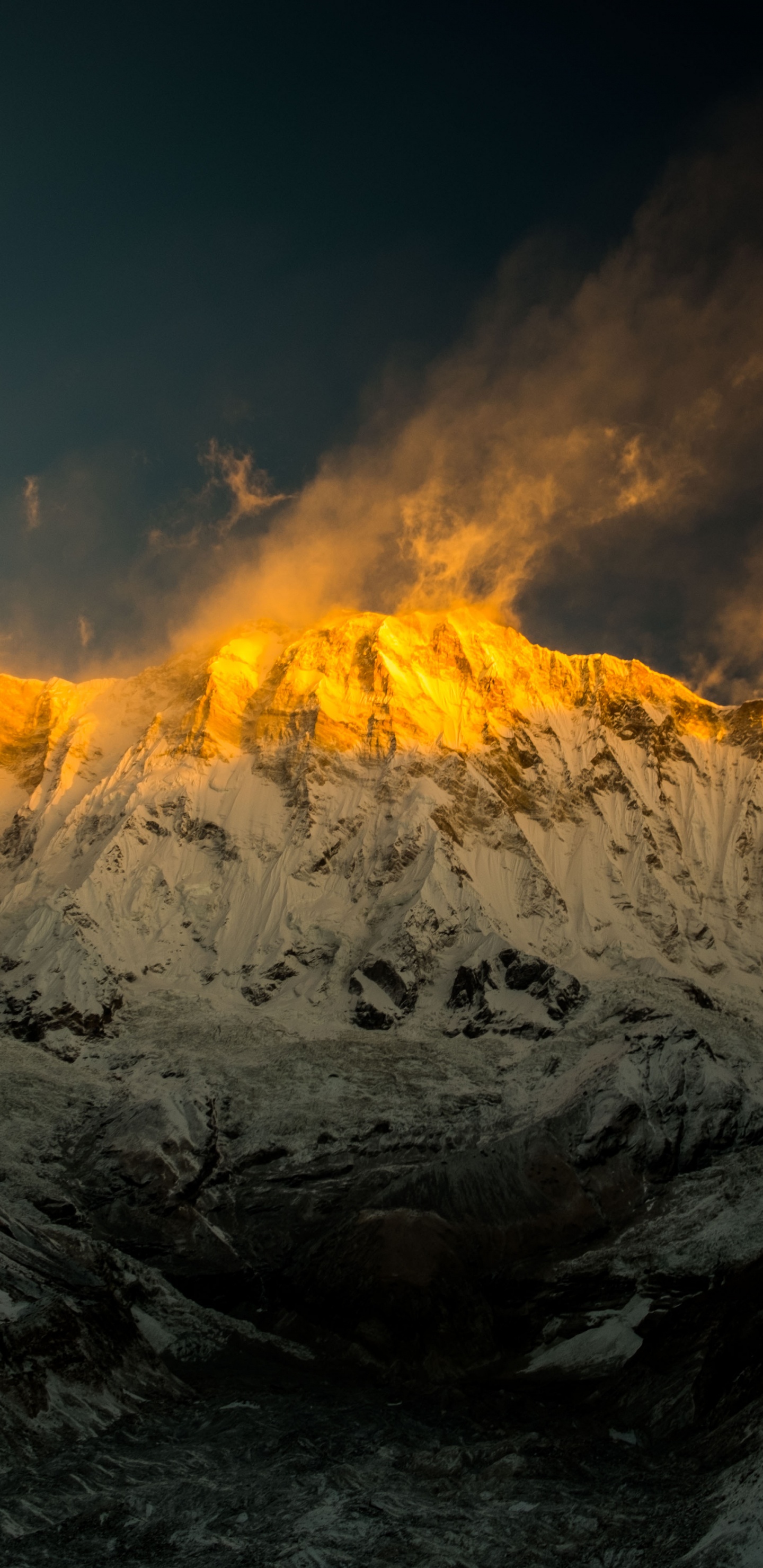 Annapurna, Gamme de Montagne, Nature, Les Reliefs Montagneux, Atmosphère. Wallpaper in 1440x2960 Resolution
