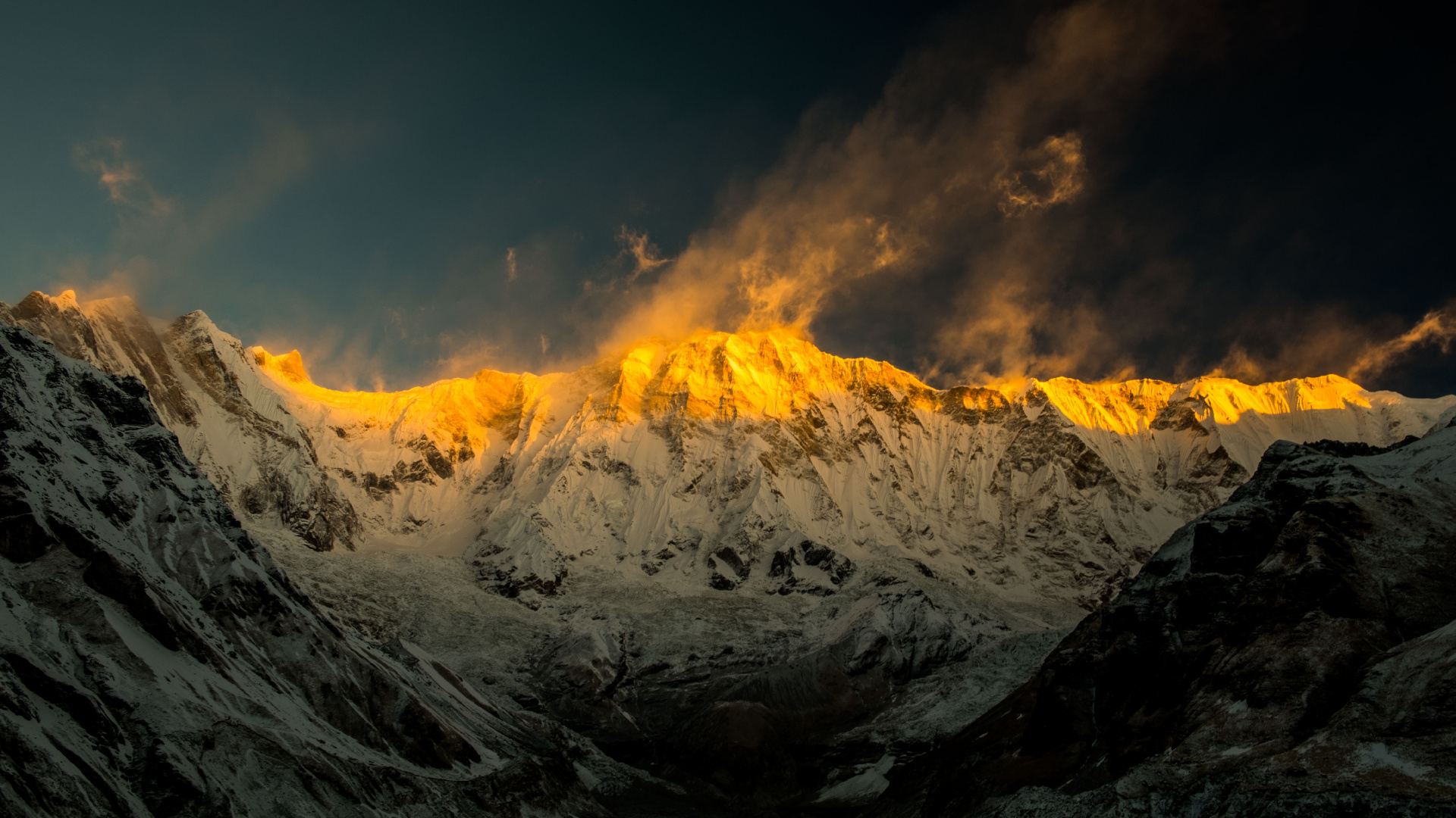 Annapurna, Gamme de Montagne, Nature, Les Reliefs Montagneux, Atmosphère. Wallpaper in 1920x1080 Resolution