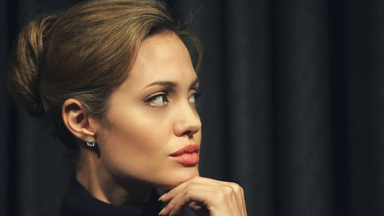 Angelina Jolie, Berühmtheit, Schauspieler, Frisur, Augenbraue. Wallpaper in 1280x720 Resolution