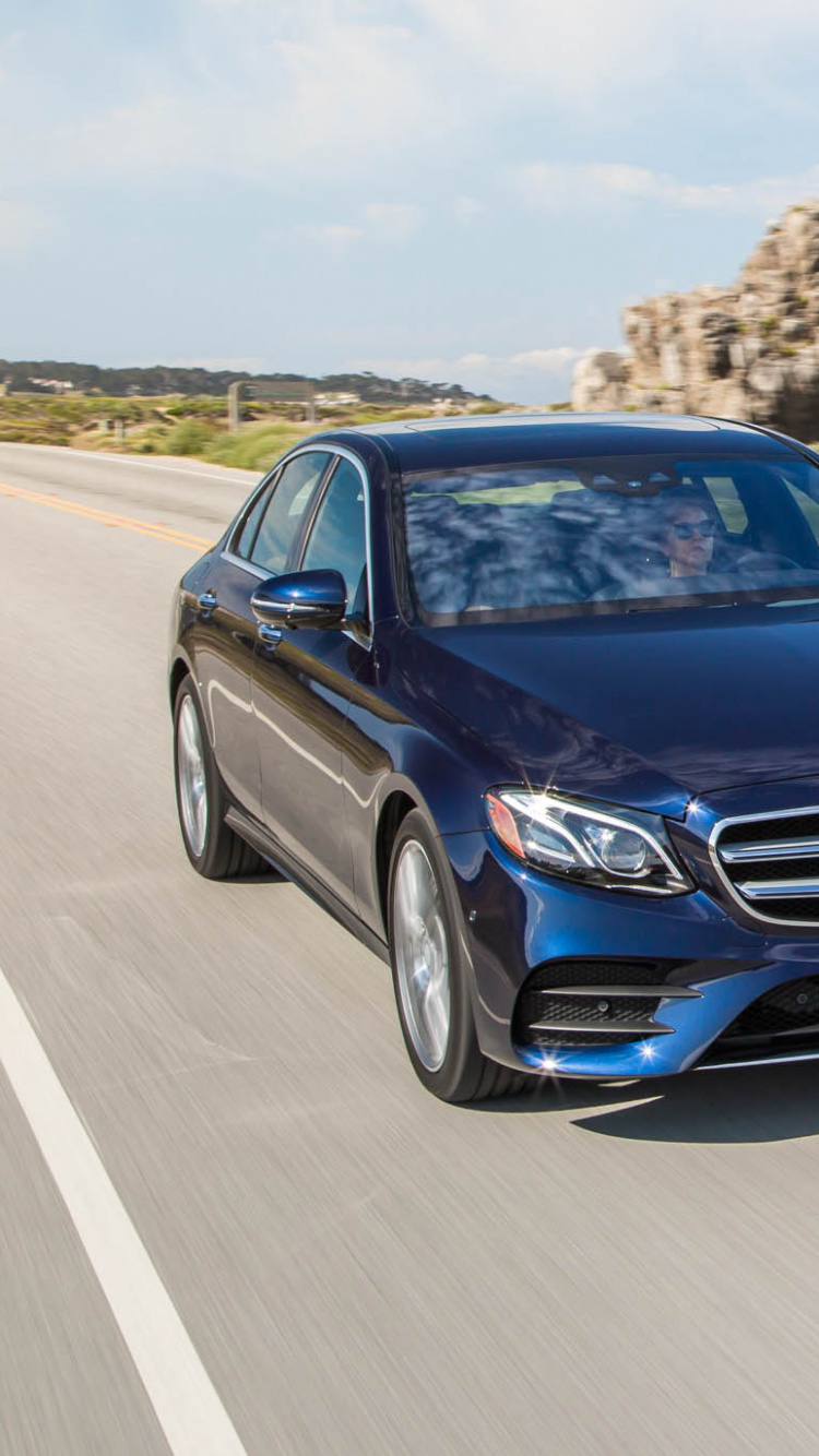 Blue Mercedes Benz Car on Road During Daytime. Wallpaper in 750x1334 Resolution