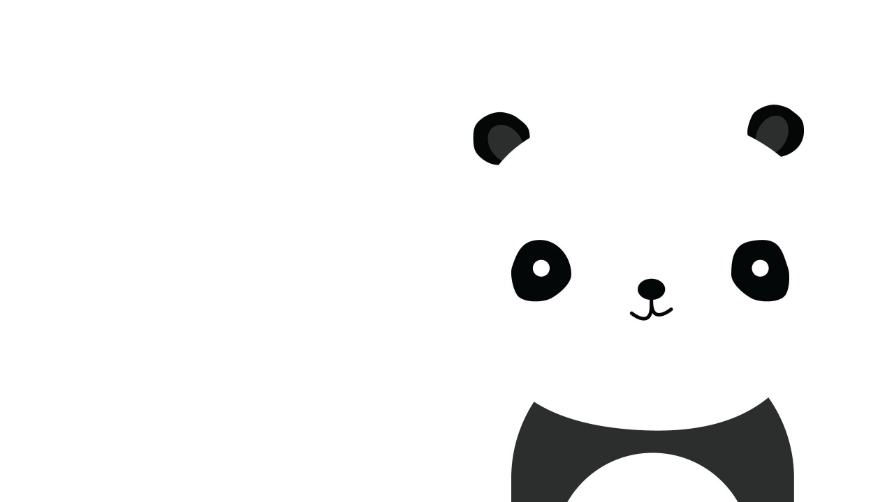 Clipart de Panda Blanc et Noir. Wallpaper in 1280x720 Resolution