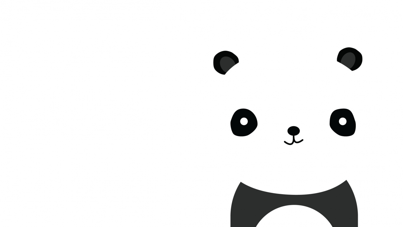 Clipart de Panda Blanc et Noir. Wallpaper in 1366x768 Resolution