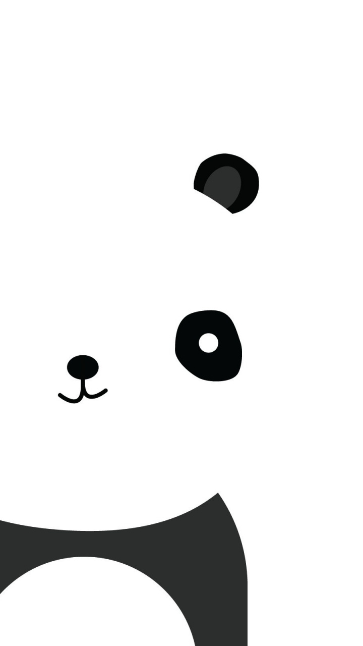 Clipart de Panda Blanc et Noir. Wallpaper in 720x1280 Resolution