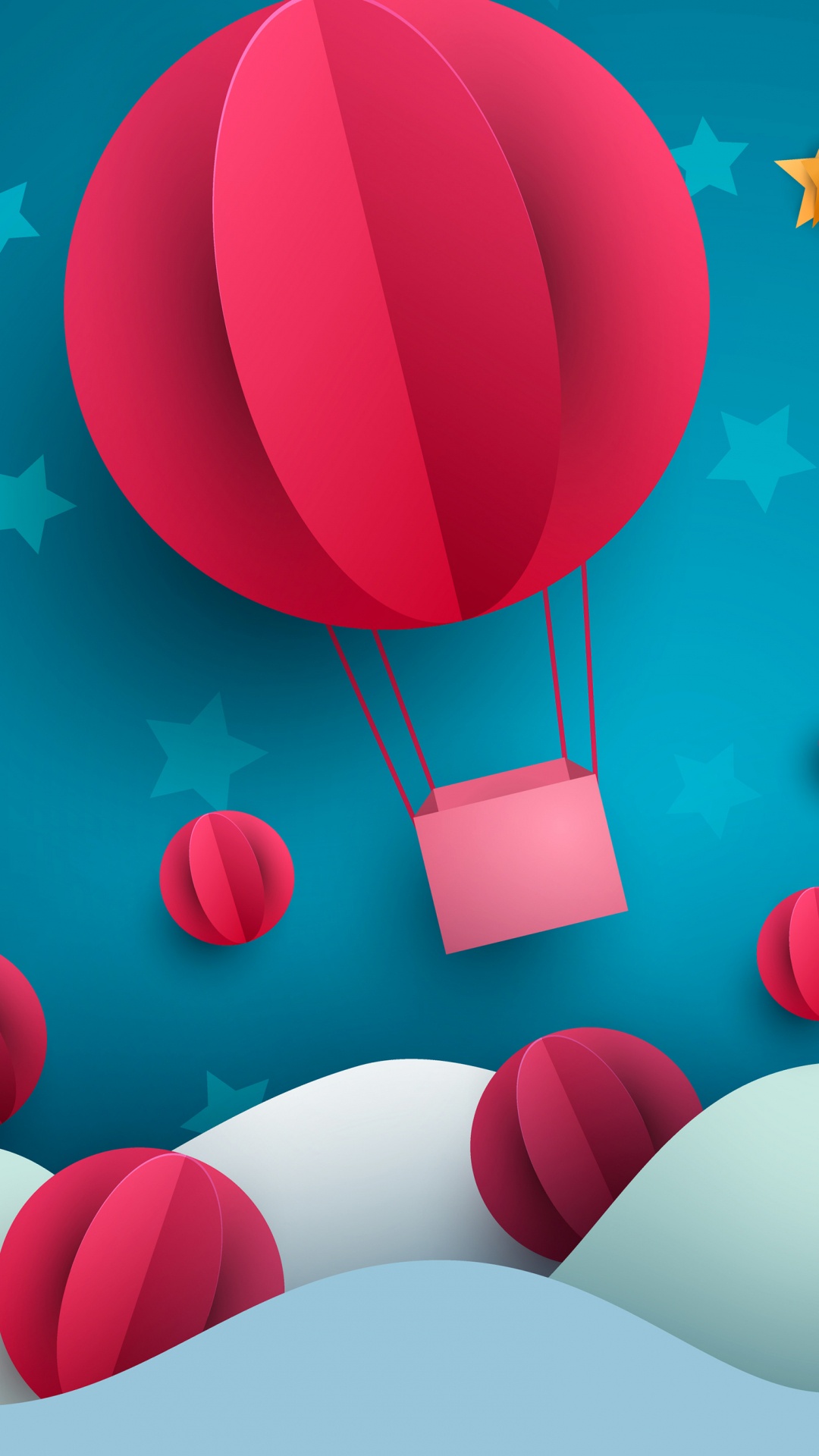 Balloon, Illustration, White, Light, Azure. Wallpaper in 1080x1920 Resolution