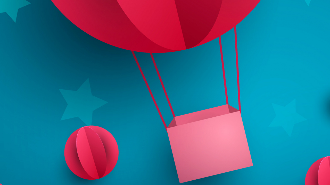 Montgolfière, Illustration, White, Lumière, Azure. Wallpaper in 1280x720 Resolution