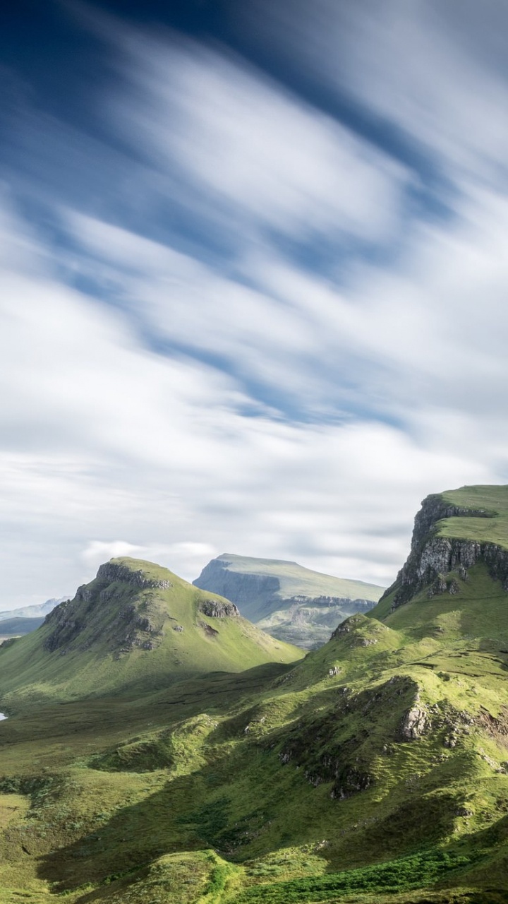 Green Mountains Under Blue Sky During Daytime. Wallpaper in 720x1280 Resolution