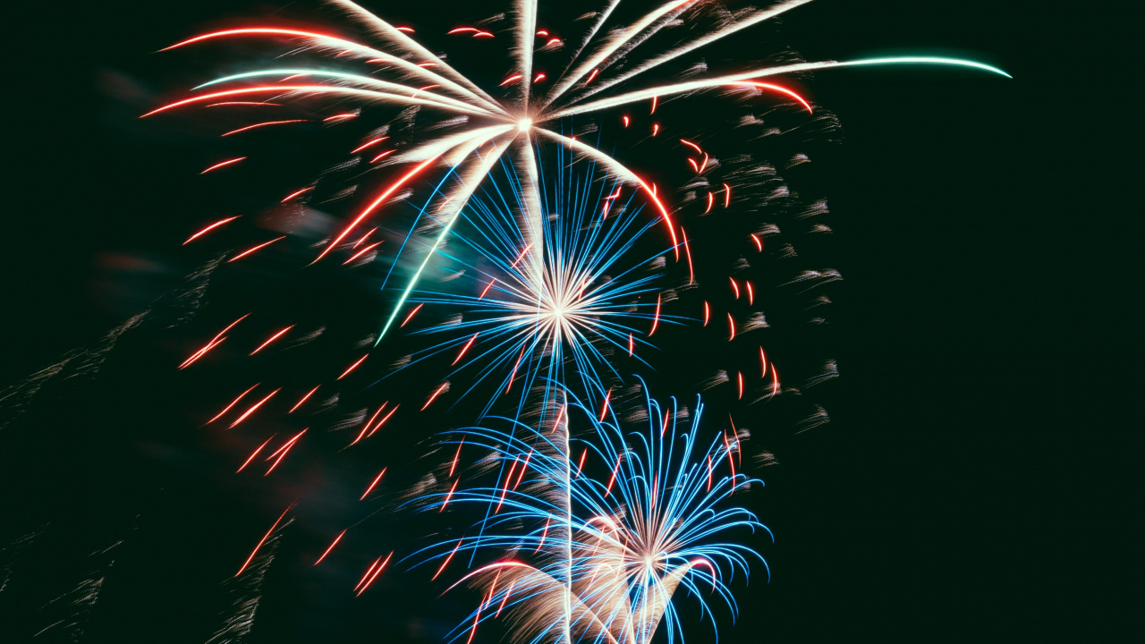 Artifice, le Jour de L'an, Événement, Minuit, Nuit. Wallpaper in 1280x720 Resolution