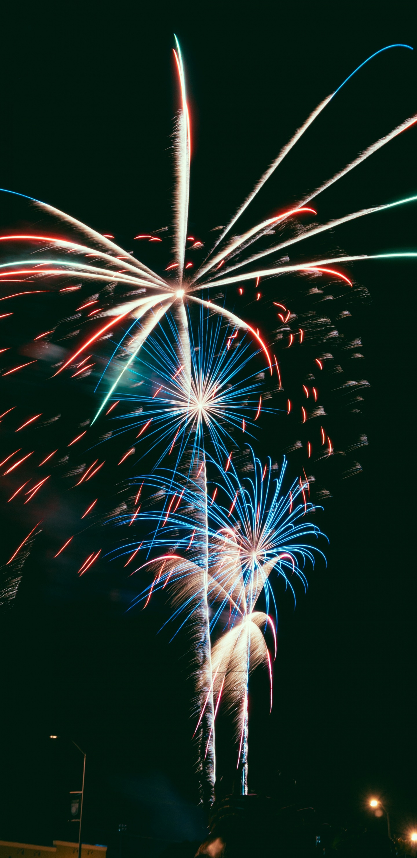 Artifice, le Jour de L'an, Événement, Minuit, Nuit. Wallpaper in 1440x2960 Resolution