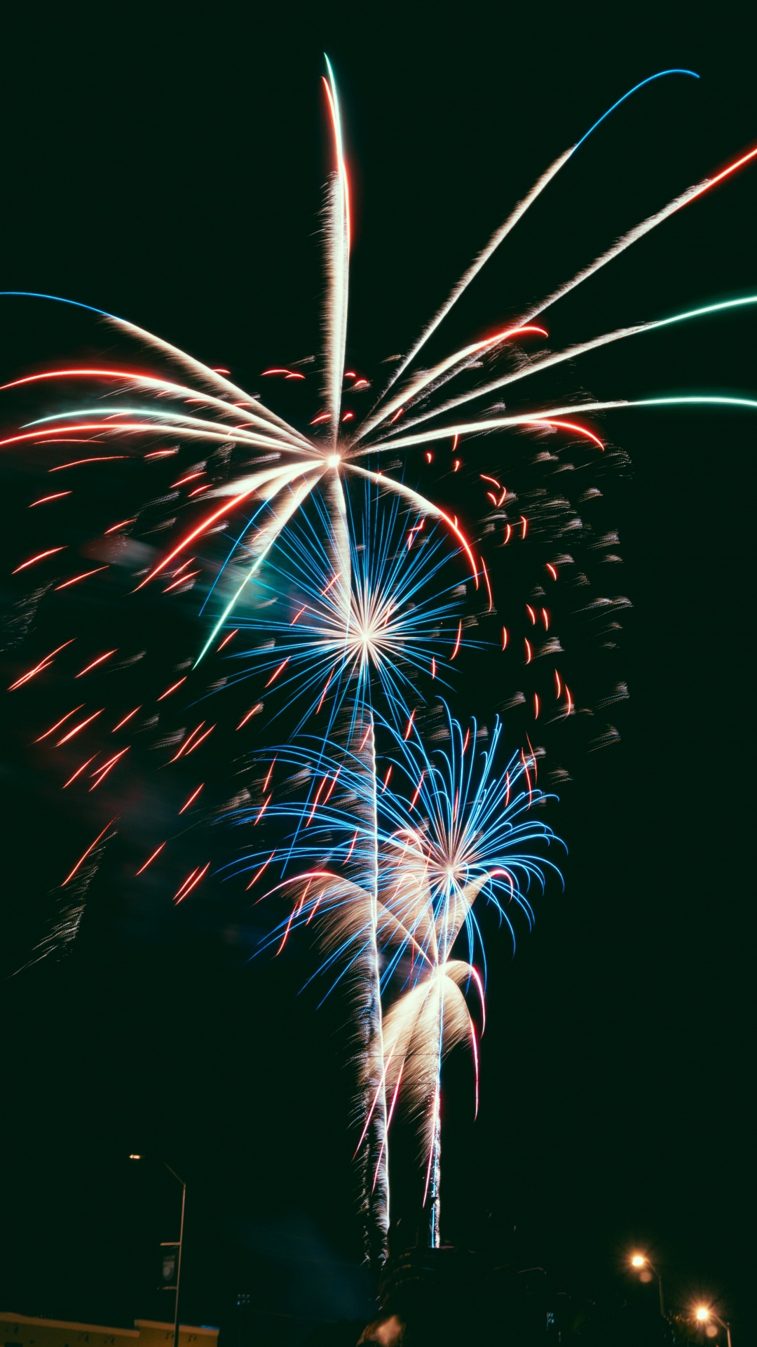 Fireworks, New Years Day, Holiday, Event, Midnight. Wallpaper in 1080x1920 Resolution