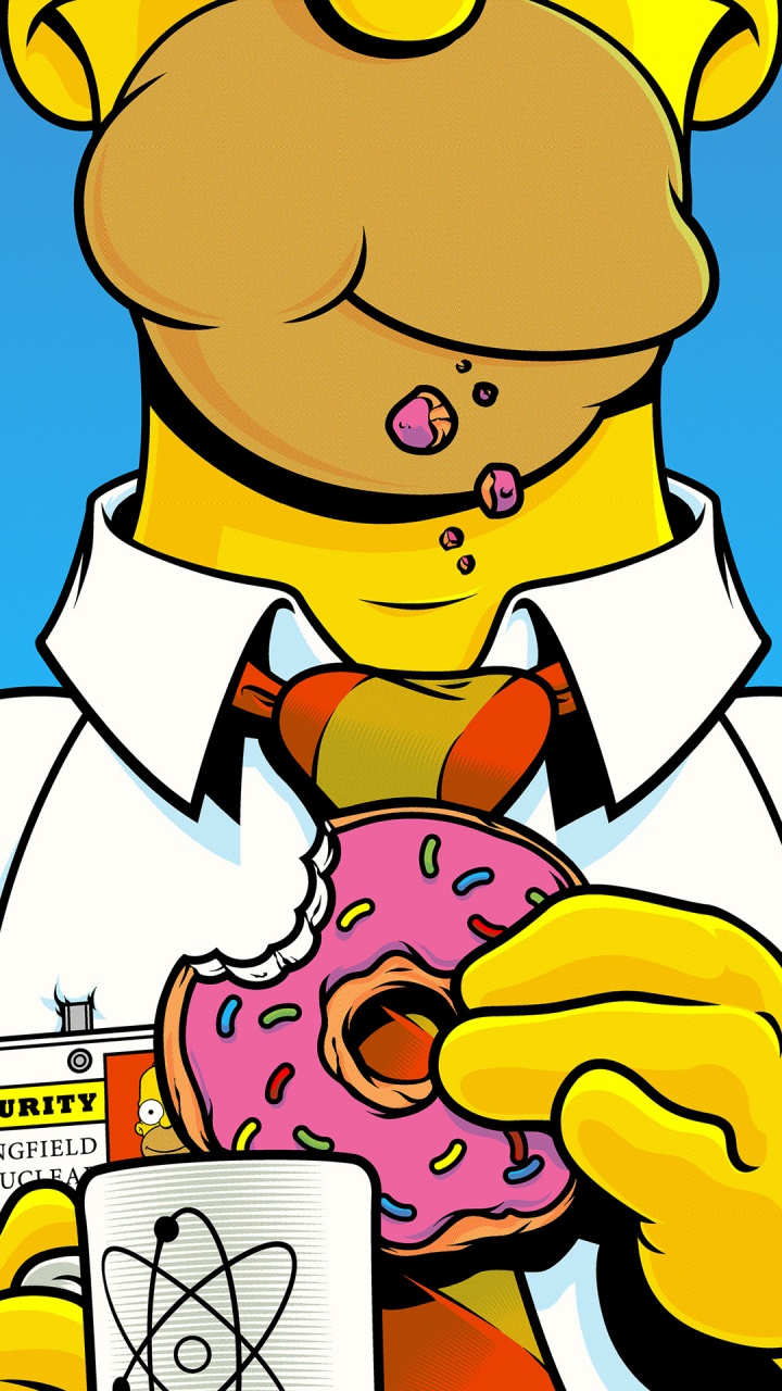 Homer Simpson, Bart Simpson, Lisa Simpson, Dibujo, Arte. Wallpaper in 720x1280 Resolution