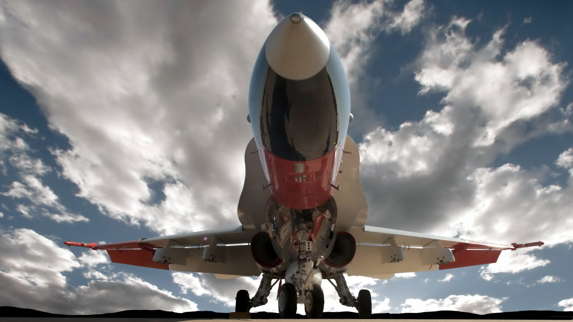 Red and White Airplane Under Blue Sky and White Clouds During Daytime. Wallpaper in 1920x1080 Resolution