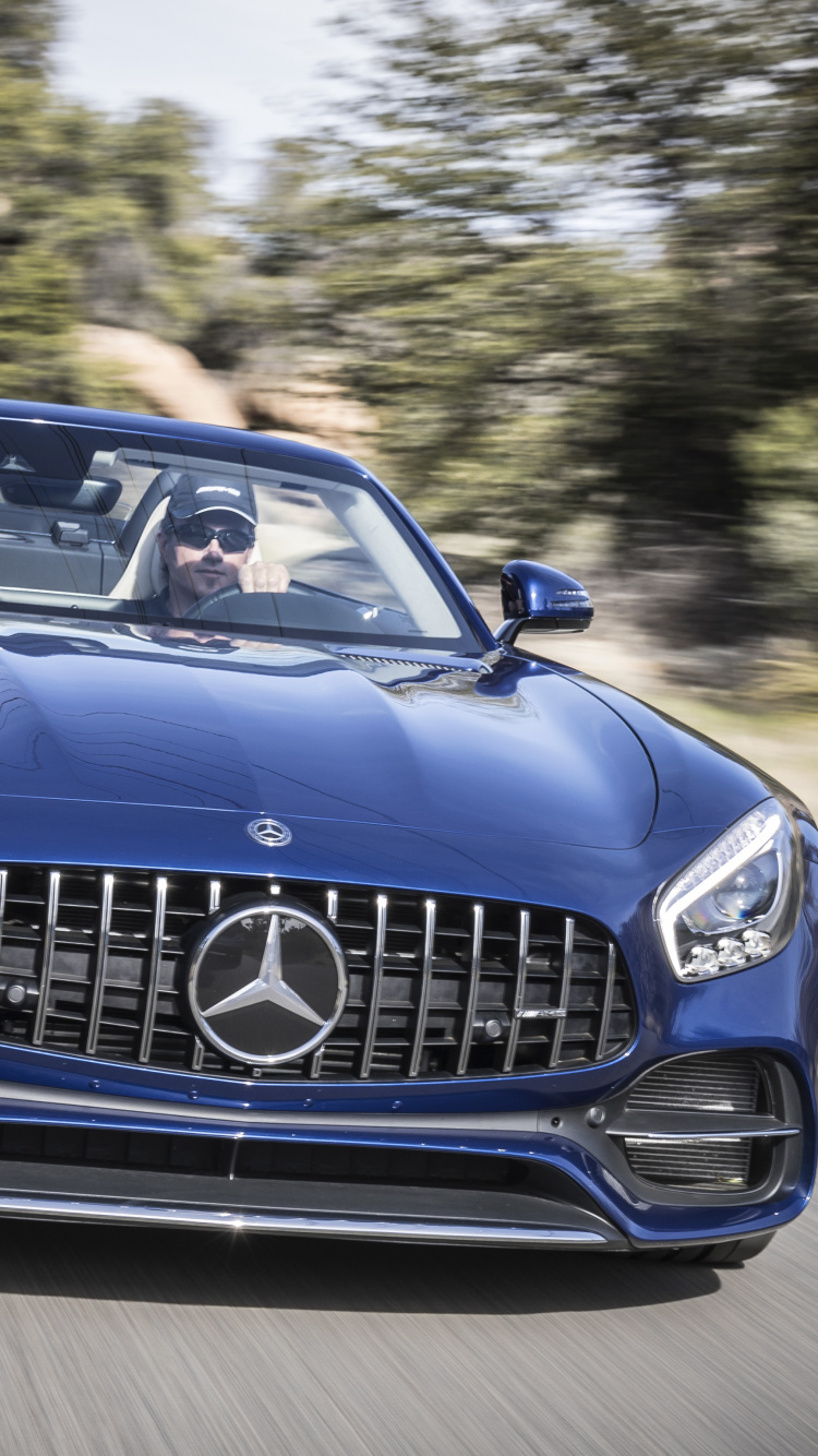 Blue Mercedes Benz Convertible Coupe on Road During Daytime. Wallpaper in 750x1334 Resolution