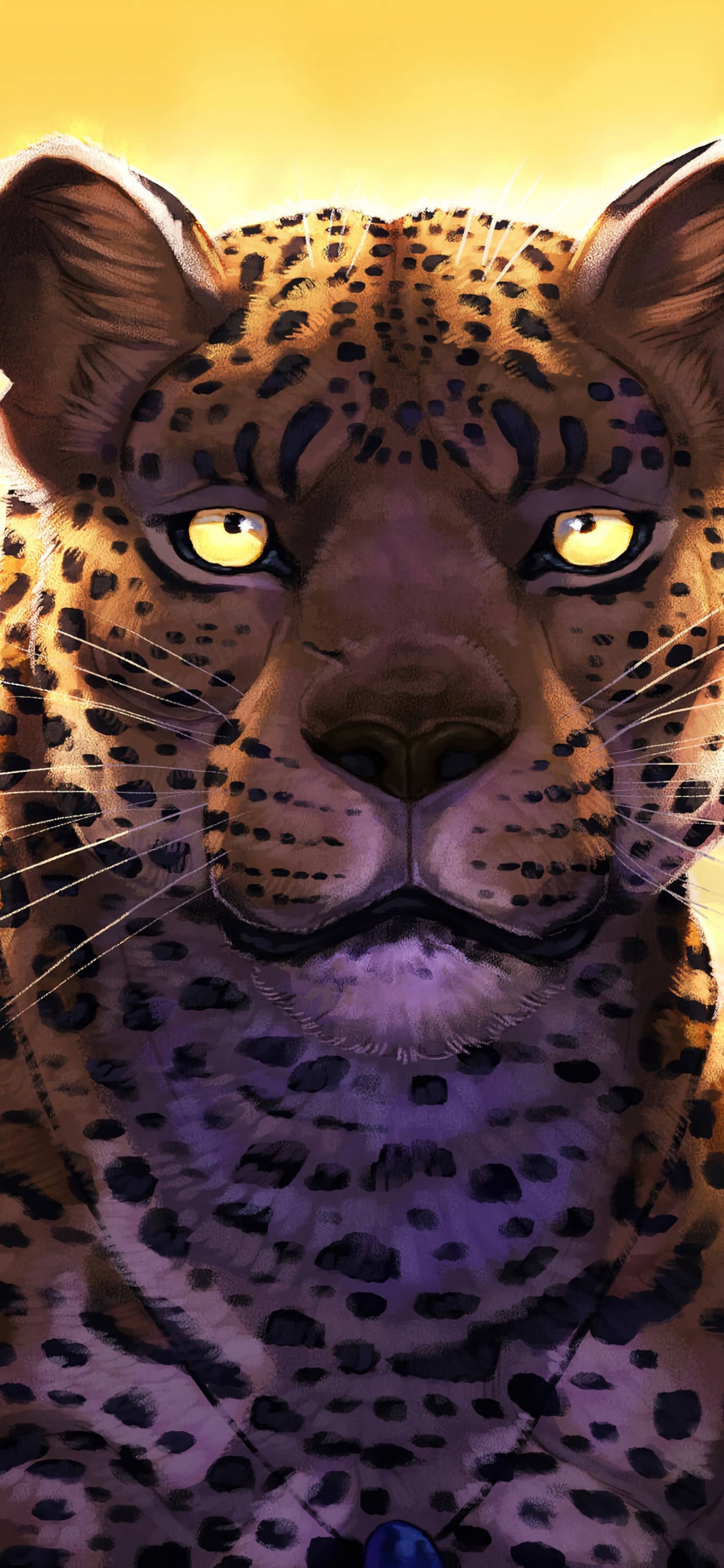 Ilustración de Leopardo Marrón y Negro. Wallpaper in 1242x2688 Resolution