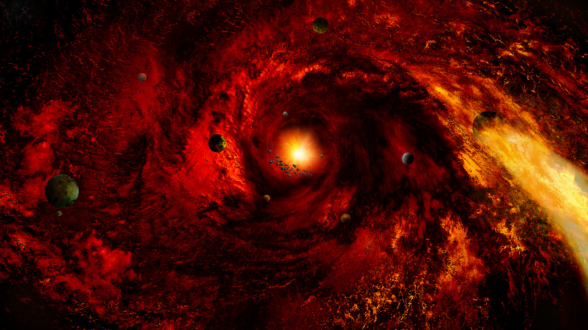 Peinture Abstraite Rouge et Noire. Wallpaper in 1920x1080 Resolution