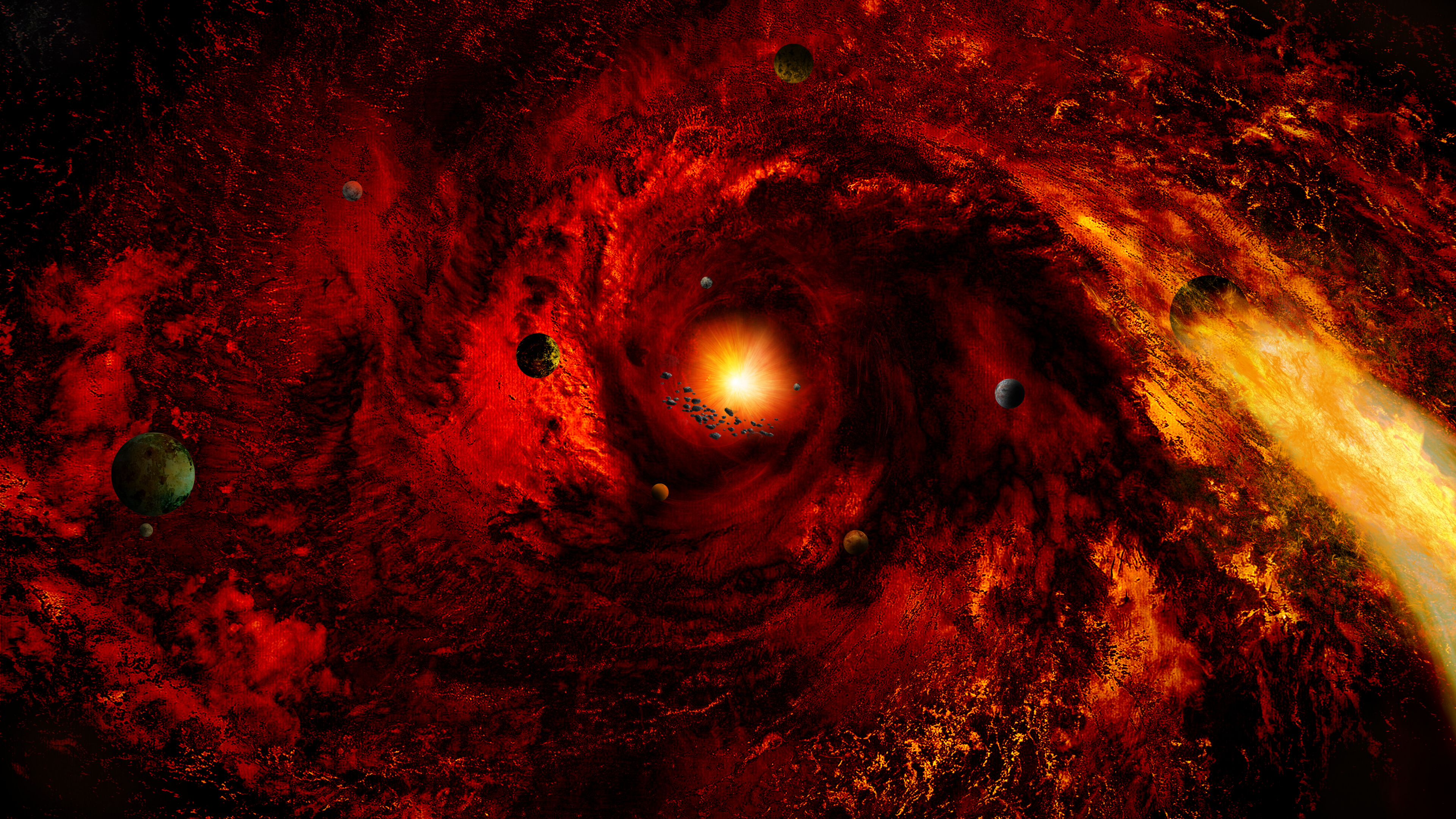 Peinture Abstraite Rouge et Noire. Wallpaper in 3840x2160 Resolution