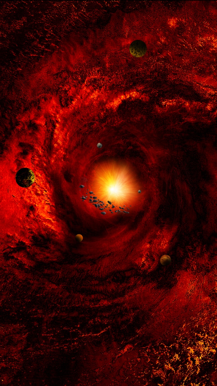 Pintura Abstracta Roja y Negra. Wallpaper in 720x1280 Resolution