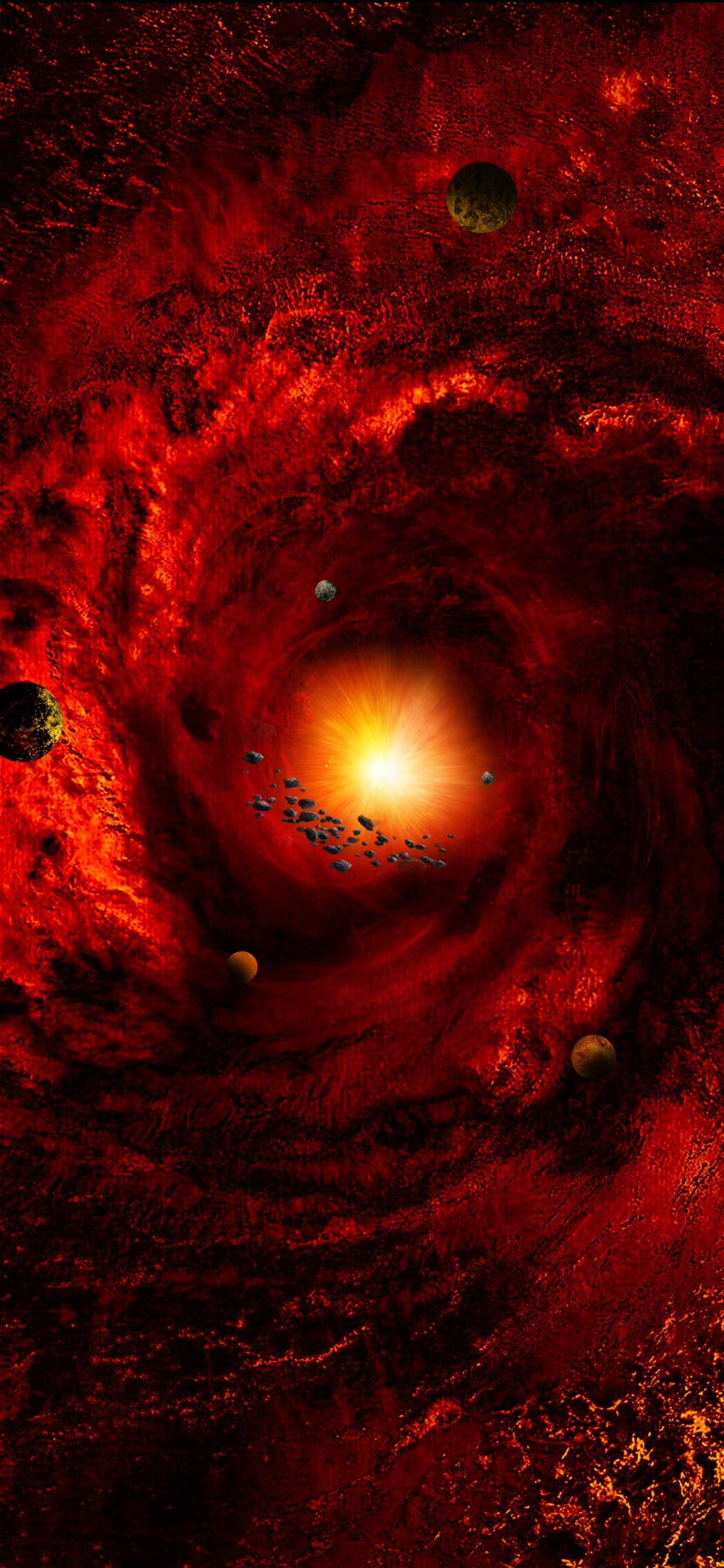 Red and Black Abstract Painting. Wallpaper in 1242x2688 Resolution