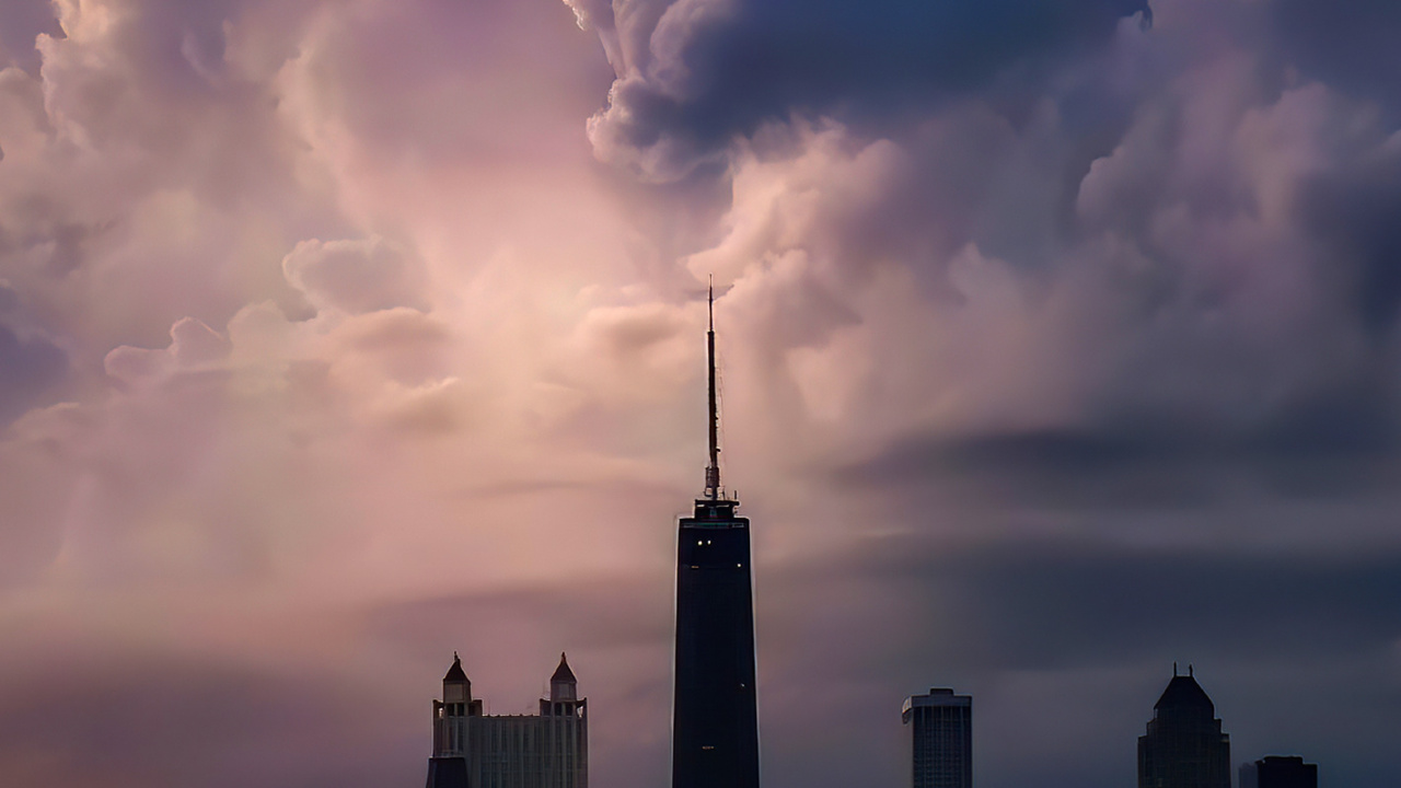 Stadtlandschaften, Cloud, Atmosphäre, Gebäude, Wolkenkratzer. Wallpaper in 1280x720 Resolution