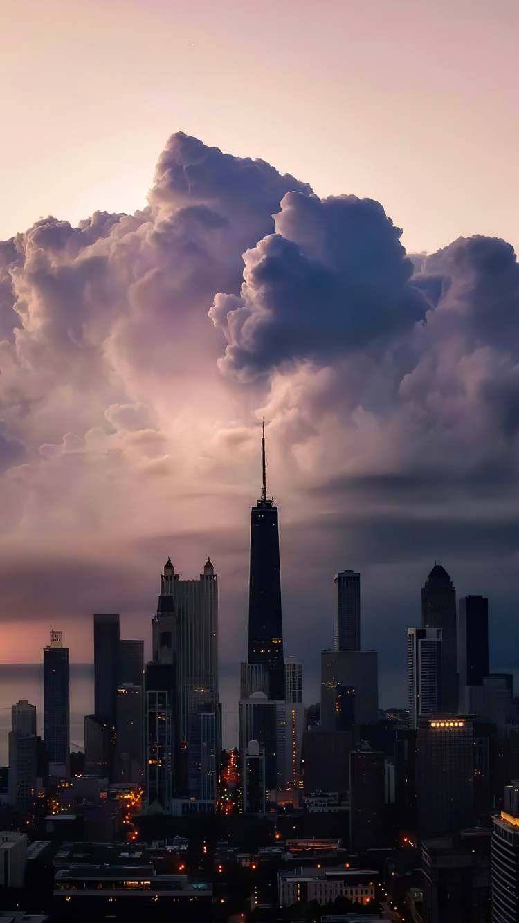Stadtlandschaften, Cloud, Atmosphäre, Gebäude, Wolkenkratzer. Wallpaper in 750x1334 Resolution