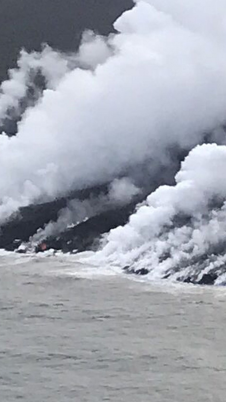 熔岩, 大海, 海洋, 风波, 积云 壁纸 750x1334 允许