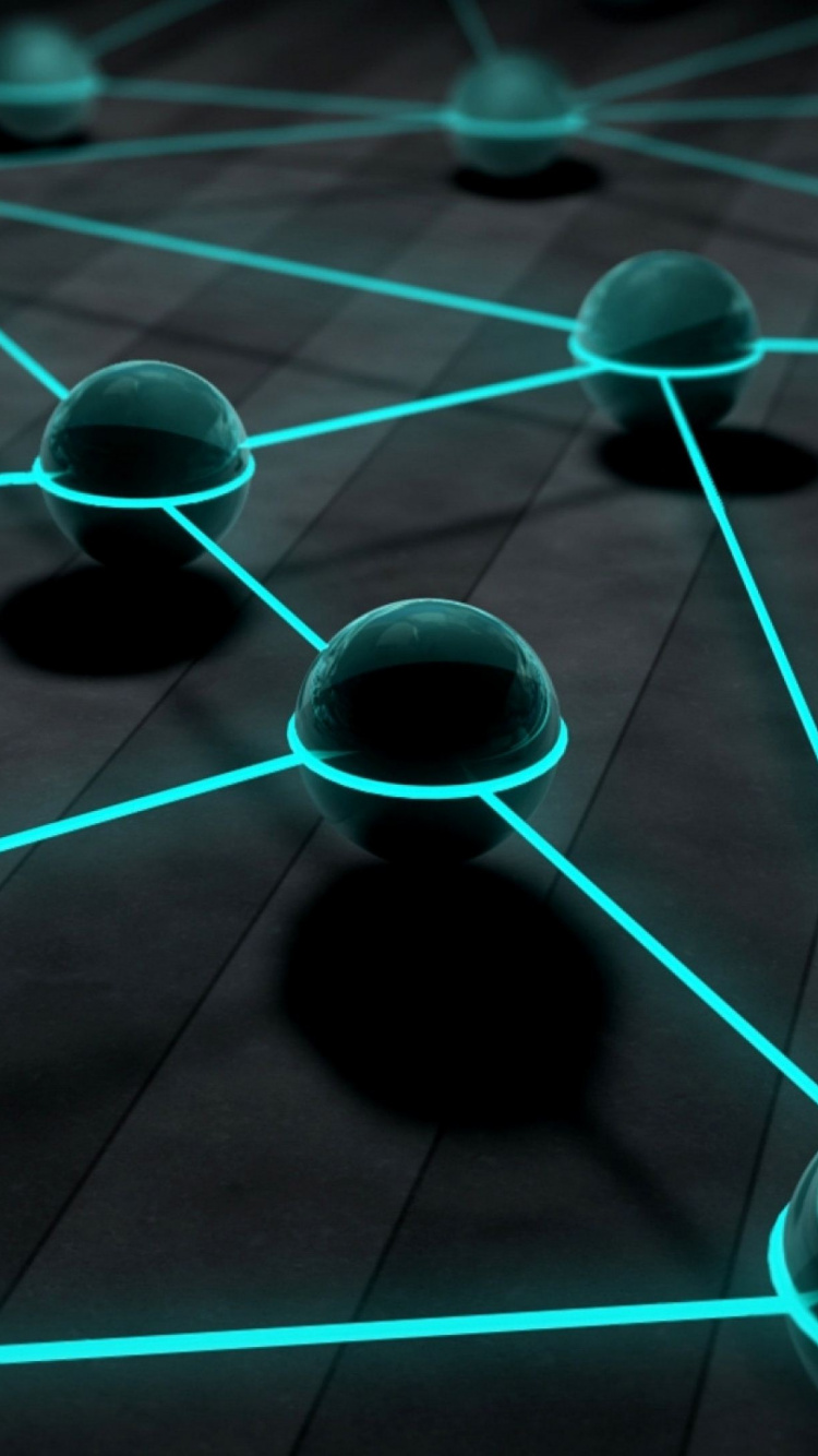 Blaues Und Weißes Quadratisches Muster. Wallpaper in 750x1334 Resolution