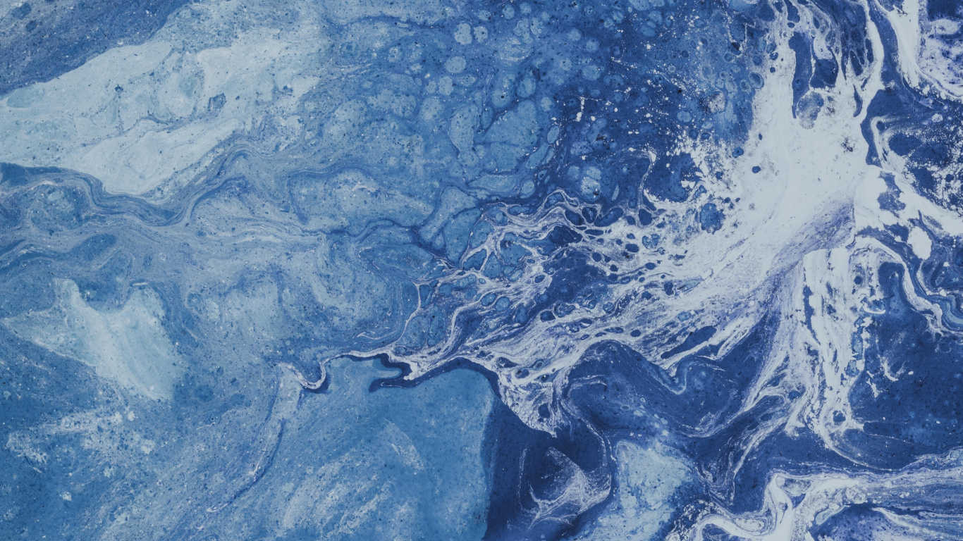 Blue and White Abstract Painting. Wallpaper in 1366x768 Resolution