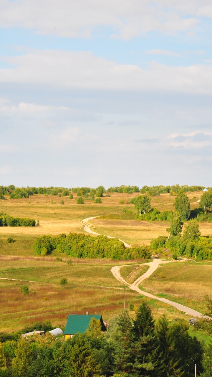 Campo de Hierba Verde Bajo un Cielo Azul Durante el Día. Wallpaper in 720x1280 Resolution