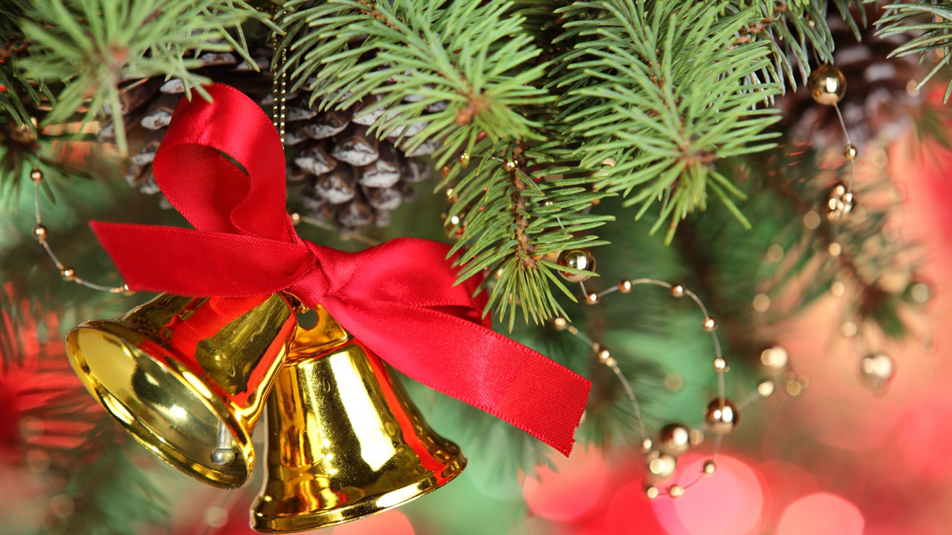 Christmas Decoration, Jingle Bell, Christmas Day, Christmas Tree, Christmas Ornament. Wallpaper in 1366x768 Resolution