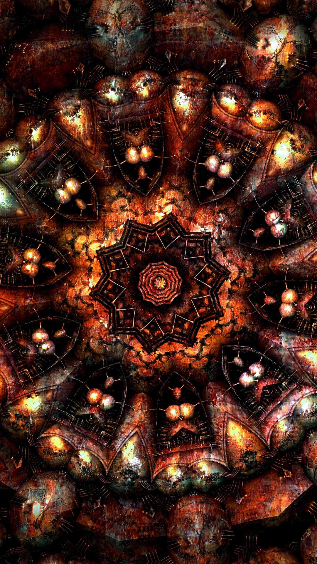 分形技术, 分形, 万花筒, 对称, 艺术 壁纸 1080x1920 允许