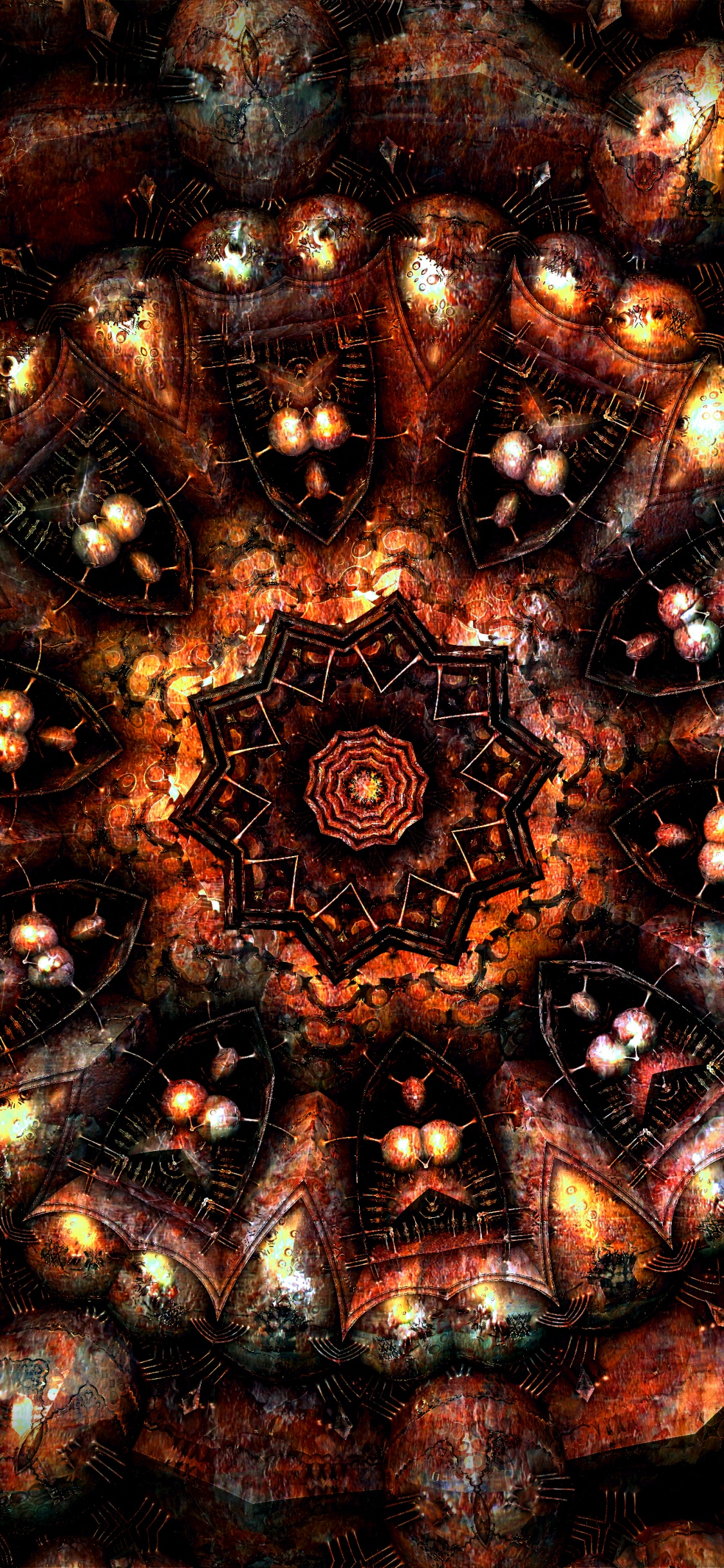 Décor Floral Noir et Marron. Wallpaper in 1125x2436 Resolution