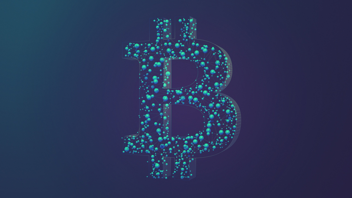 Bitcoin, Cryptocurrency, Minimalisme, Fenêtre, Aqua. Wallpaper in 1366x768 Resolution