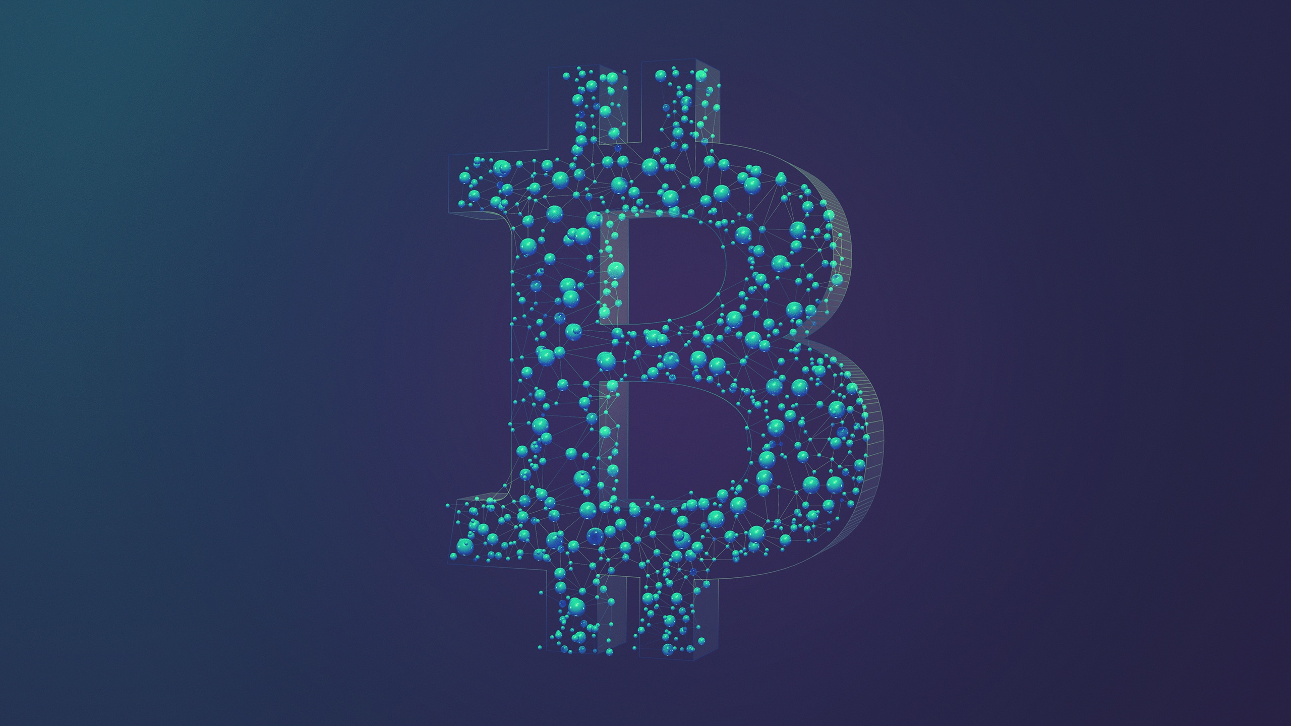 Bitcoin, Cryptocurrency, Minimalisme, Fenêtre, Aqua. Wallpaper in 2560x1440 Resolution