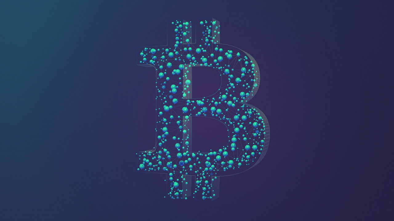 Bitcoin, Kryptogeld, Minimalismus, Fenster, Aqua. Wallpaper in 1280x720 Resolution