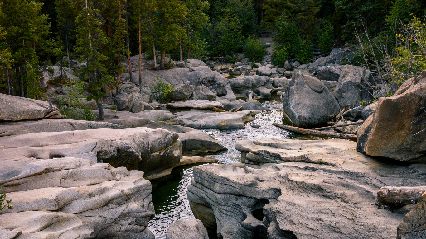 Nature, Rock, Wilderness, Natural Landscape, Water. Wallpaper in 1366x768 Resolution