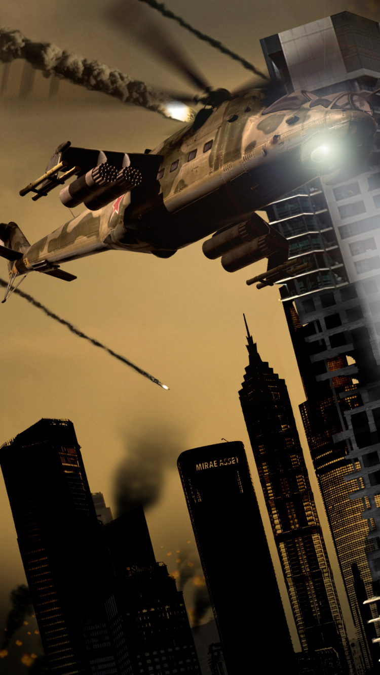 Militär-Hubschrauber, Wolkenkratzer, Architektur, Stadtgebiet, Tower Block. Wallpaper in 750x1334 Resolution