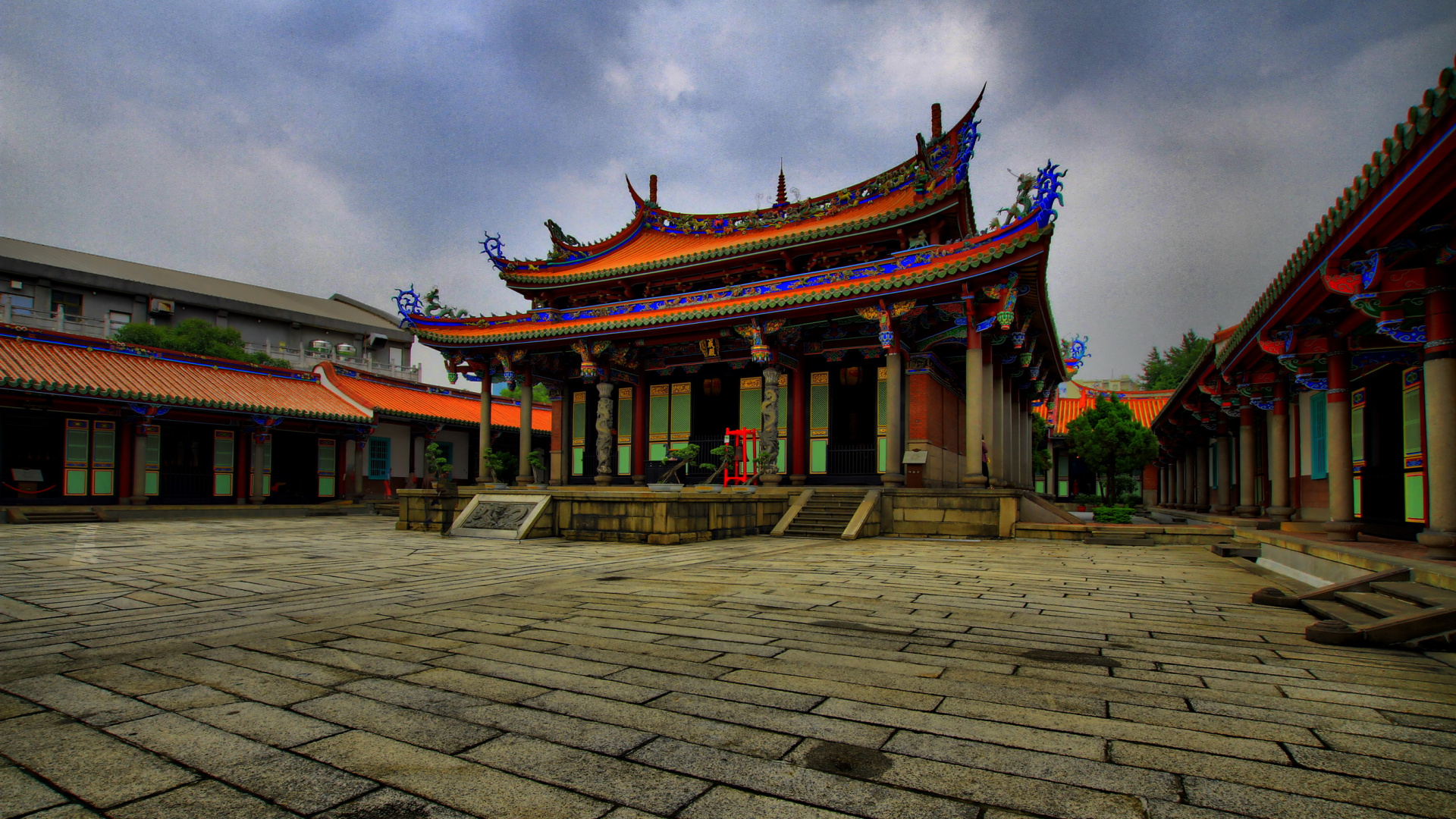 Red and Brown Temple Under White Clouds During Daytime. Wallpaper in 1920x1080 Resolution