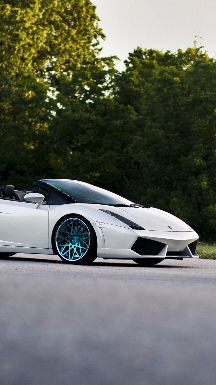 White Lamborghini Aventador on Road During Daytime. Wallpaper in 750x1334 Resolution