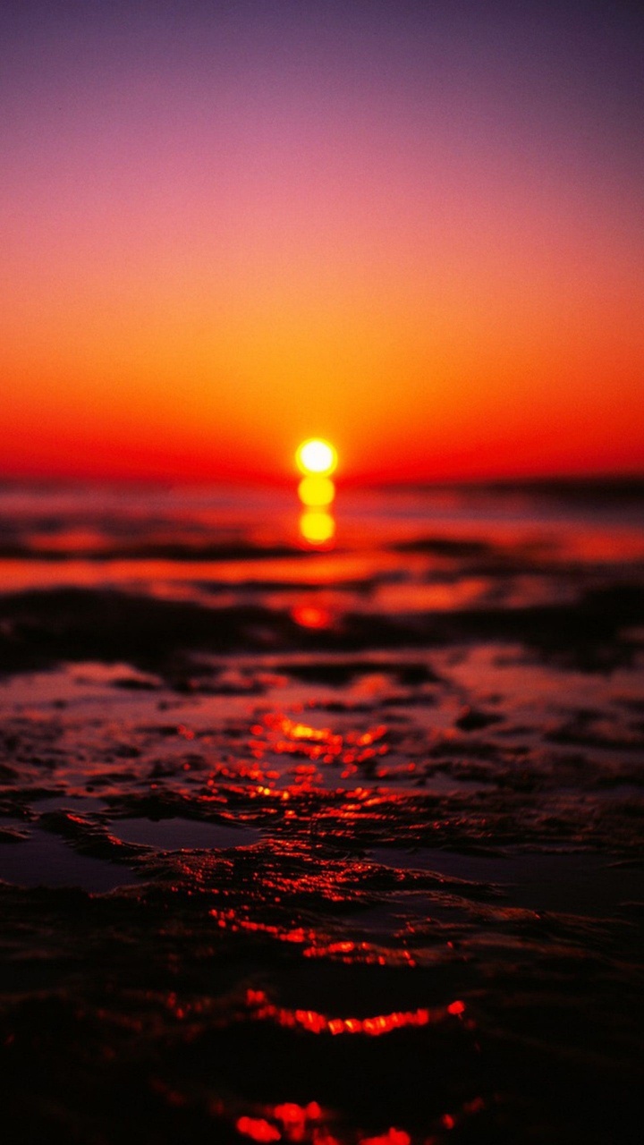 Sunset, Horizon, Afterglow, Water, Sunrise. Wallpaper in 720x1280 Resolution