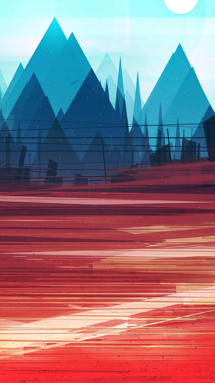 Illustrator Geometric Landscape, Illustration, Cityscape, Illustrator, Landscape. Wallpaper in 720x1280 Resolution