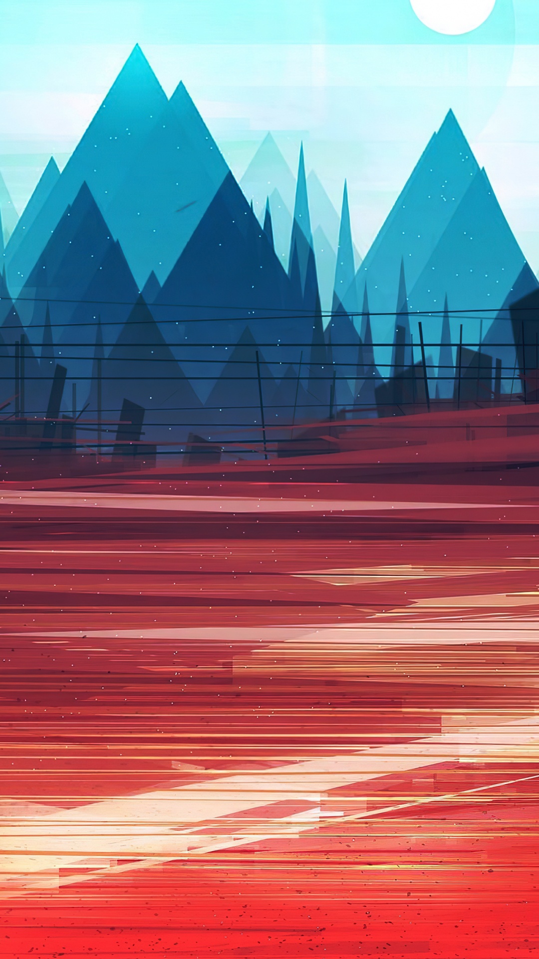 Ilustrador Paisaje Geométrico, Ilustración, Paisaje Urbano, Illustrator, Arte. Wallpaper in 1080x1920 Resolution