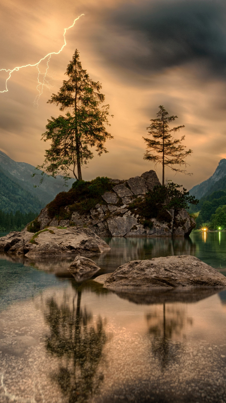 Hintersee, Cloud, Water, Plant, Mountain. Wallpaper in 750x1334 Resolution