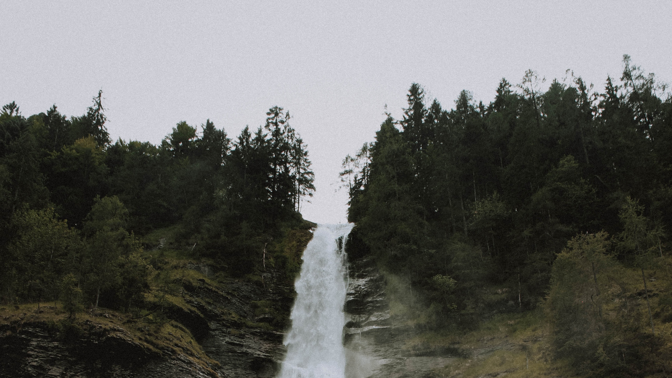 Download 1366x768 Wallpaper Waterfall, Water Resources, Body of Water, Water, Nature Waterfall, Water Resources, Body of Water, Water, Nature. Wallpaper in 1366x768 Resolution