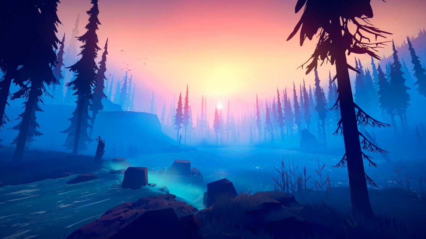 Among Trees, Survival Game, Fjrd Interactive, The Forest, Epic Games Store. Wallpaper in 1366x768 Resolution