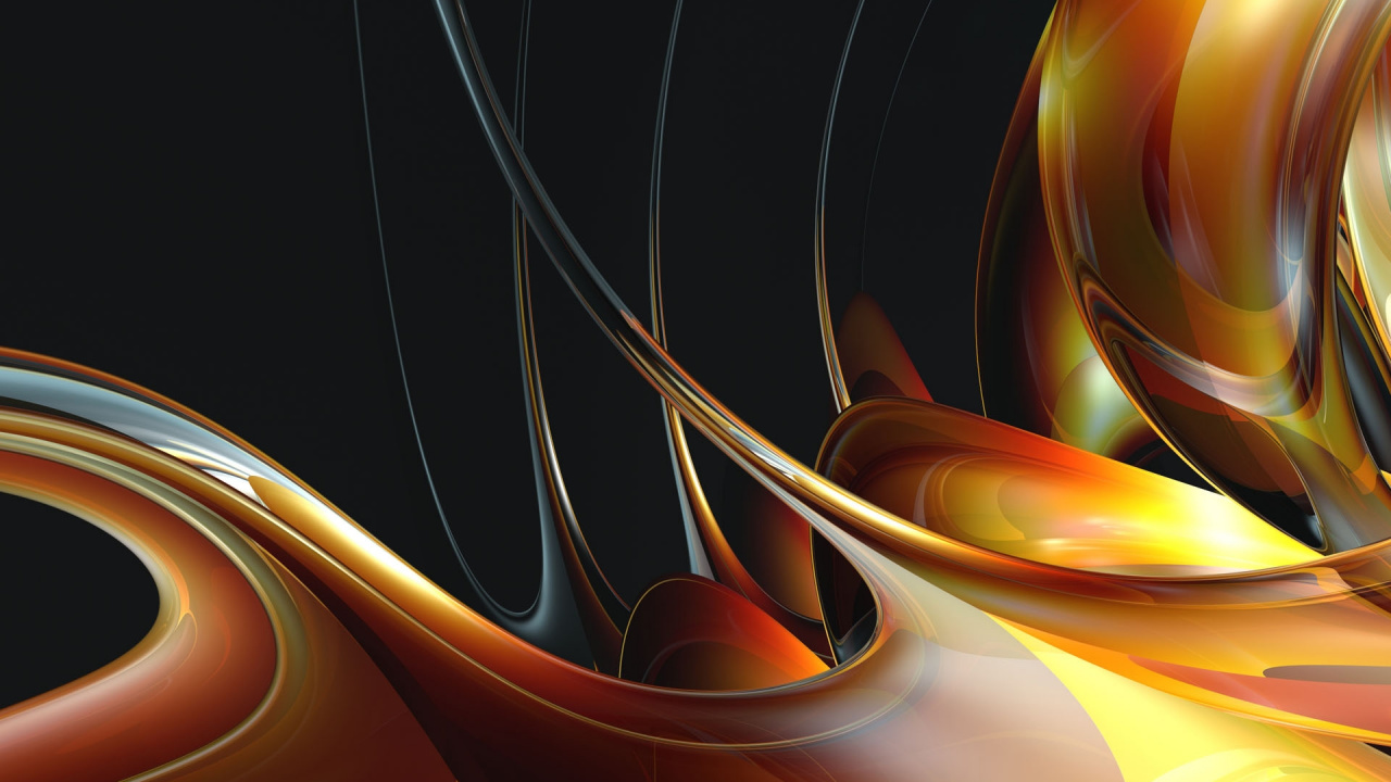 Peinture Abstraite Orange et Noire. Wallpaper in 1280x720 Resolution