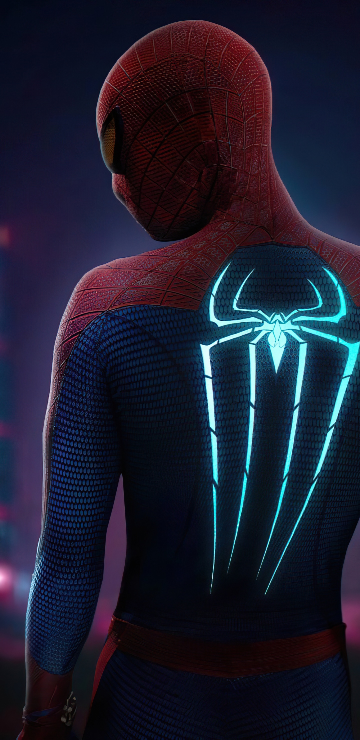 Spinnenmann Leuchtender Anzug, Spider-man, Superhelden, Joint, Oberbekleidung. Wallpaper in 1440x2960 Resolution