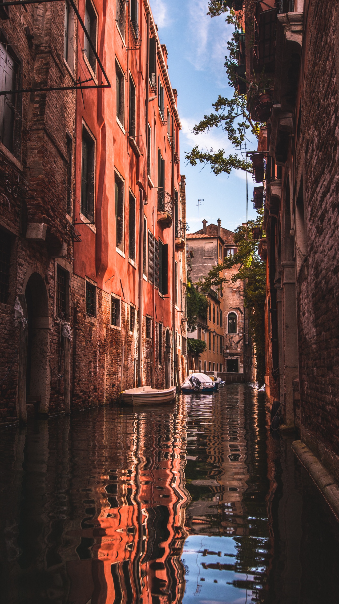 Boat on River Between Buildings During Daytime. Wallpaper in 1440x2560 Resolution